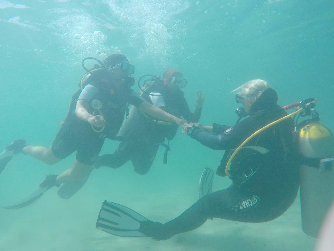 In the water, in the desert